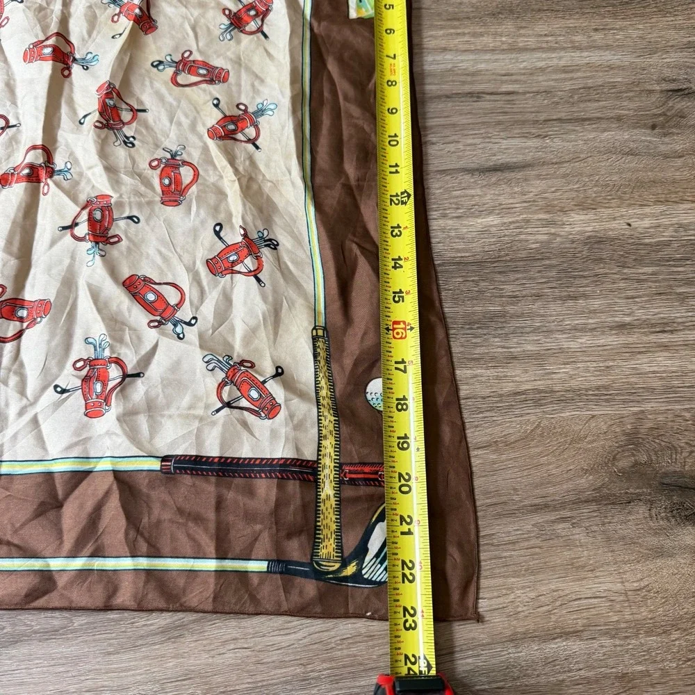 Echo Silk Scarf Golf Clubs Caddy Theme | Brown | 23